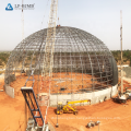 Installation of spherical space frame roof dome steel frame circular steel building